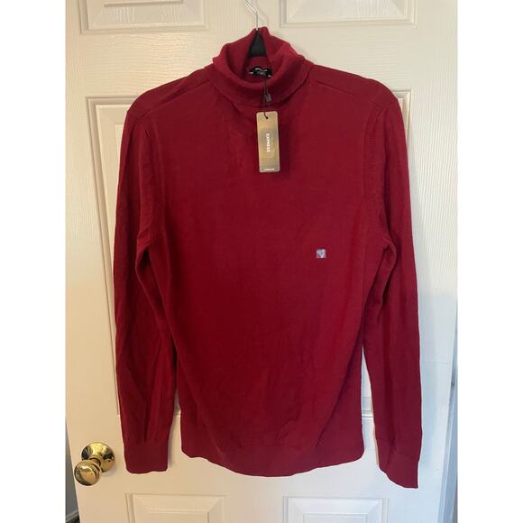 Express Other - NWT Express Mens Red Turtleneck Sweater, Merino Wool, Size Medium